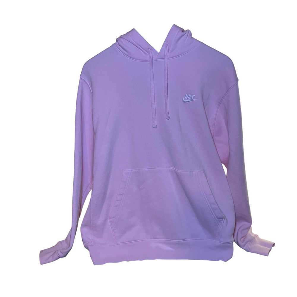 Nike Hoodie Women Large Pink Excellent Sportswear Club Fleece Pullover Logo